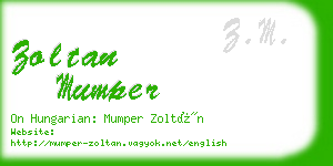 zoltan mumper business card